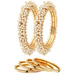 Buy Royal Bling Traditional Gold Platted Pearl Bangle Set Combo - Purplle