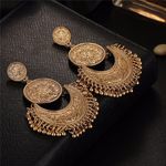 Buy Crunchy Fashion "The Tribal Muse" Antique Gold Chandbali Earrings - Purplle