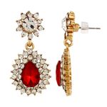 Buy Crunchy Fashion Embellished Red Crystal Drop Earrings - Purplle