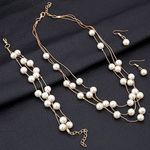 Buy Crunchy Fashion Pearl Multi Layer Necklace Bracelet Earrings Set for Women - Purplle