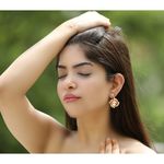 Buy Crunchy Fashion Gold Plated Stylish Topaz Orange Crystal Earrings - Purplle