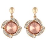 Buy Crunchy Fashion Gold Plated Stylish Topaz Orange Crystal Earrings - Purplle