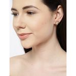 Buy Crunchy Fashion Gold Plated Zircon Crystal Stud Earrings(Triangle-Square Combo) - Purplle