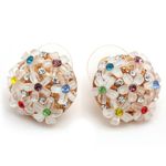 Buy Crunchy Fashion Gold Plated Stylish Floral Stud Earrings Combo - Purplle