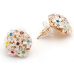Buy Crunchy Fashion Gold Plated Stylish Floral Stud Earrings Combo - Purplle