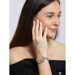 Buy Crunchy Fashion Gold Plated Metal Chain Bracelet with Ring - Purplle