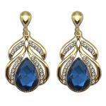Buy Crunchy Fashion Oxidised Silver Blue Crystal Traditional Earrings - Purplle