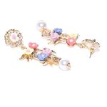 Buy Crunchy Fashion Multi- Colored Floral Drop Earrings - Purplle
