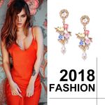 Buy Crunchy Fashion Multi- Colored Floral Drop Earrings - Purplle