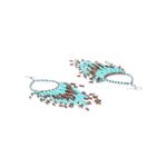 Buy Crunchy Fashion Sea Green & Bronze-Toned Beaded Tasselled Drop Earrings - Purplle