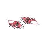 Buy Crunchy Fashion Pink & Bronze-Toned Beaded Tasselled Contemporary Drop Earrings - Purplle