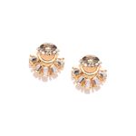 Buy Crunchy Fashion Gold-Toned Crescent-Shaped Studs - Purplle