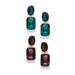 Buy Crunchy Fashion Set of 2 Geometric Drop Earrings - Purplle