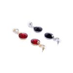Buy Crunchy Fashion Red & Black Set of 2 Circular Drop Earrings - Purplle