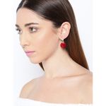 Buy Crunchy Fashion Red & Black Set of 2 Circular Drop Earrings - Purplle