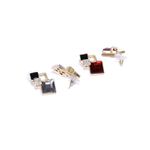 Buy Crunchy Fashion Set of 2 Gold-Toned & Black Stone-Studded Earrings - Purplle