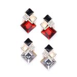 Buy Crunchy Fashion Set of 2 Gold-Toned & Black Stone-Studded Earrings - Purplle