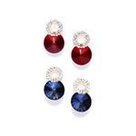 Buy Crunchy Fashion Set of 2 Gold-Toned Stone-Studded Drop Earrings - Purplle