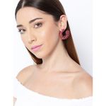 Buy Crunchy Fashion Pink & Gold-Toned Contemporary Drop Earrings - Purplle