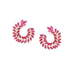 Buy Crunchy Fashion Pink & Gold-Toned Contemporary Drop Earrings - Purplle