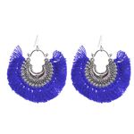 Buy Crunchy Fashion Oxidised Silver Plated Blue Teassel Earring - Purplle