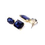 Buy Crunchy Fashion Navy Blue & Gold-Toned Geometric Drop Earrings - Purplle