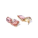 Buy Crunchy Fashion Peach-Coloured & Gold-Toned Stone-Studded Contemporary Drop Earrings - Purplle