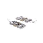 Buy Crunchy Fashion Oxidised Silver & Antique Gold-Toned Crescent Shaped Drop Earrings - Purplle
