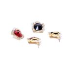 Buy Crunchy Fashion Set of 2 Stone-Studded Stud Earrings - Purplle