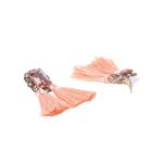 Buy Crunchy Fashion Peach-Coloured & Gold-Toned Tasselled Contemporary Drop Earrings - Purplle