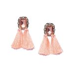 Buy Crunchy Fashion Peach-Coloured & Gold-Toned Tasselled Contemporary Drop Earrings - Purplle
