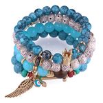 Buy Crunchy Fashion Blue Multicolured Alloy Stone Bracelate - Purplle
