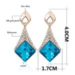 Buy Crunchy Fashion Gold Plated Blue Crystal Earrings - Purplle