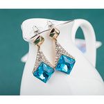 Buy Crunchy Fashion Gold Plated Blue Crystal Earrings - Purplle