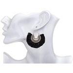 Buy Crunchy Fashion Oxidised Silver Plated Black Teassel Earring - Purplle