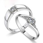 Buy Crunchy Fashion 2PCS Couples Rings Stainless Steel Wedding Band Set Rings - Purplle