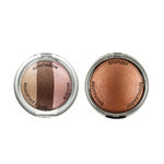 Buy Palladio Baked Eye Shadow - Trios - Sea Shell (2.5 g) + Palladio Baked Bronzer Pacific Tan (10 g) - Purplle