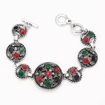 Buy Sukkhi Traditional Oxidised Silver Bracelet With Multi Colored Stones for Women - Purplle