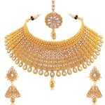 Buy Sukkhi Exclusive Gold Plated Wedding Jewellery Kundan Choker Necklace Set For Women - Purplle