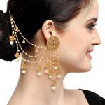 Buy Sukkhi Delightful Gold Plated Wedding Jewellery Bahubali Inspired Long Chain Jhumki Earrings For Women - Purplle