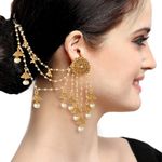 Buy Sukkhi Glorious Gold Plated Wedding Jewellery Bahubali Inspired Long Chain Jhumki Earrings For Women - Purplle