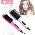 Buy NOVA 8810 2-in-1 Ceramic Auto Electric Hair Comb Curler Straightener - Purplle