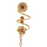 Buy Kord Store Gold Plated White Stone With Lct Stone Bracelets Cum Ring For Girls And Women KSRCB30001 - Purplle