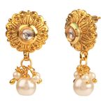 Buy Kord Store Party Wear Gold & White Stone Traditional Jewellery Necklace Set With Earrings For Women Girls KSNKE60013 - Purplle