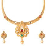Buy Kord Store Party Wear Gold & Multicolor Stone Traditional Jewellery Necklace Set With Earrings For Women Girls KSNKE60026 - Purplle