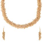 Buy Kord Store Party Wear Gold & White Moti Traditional Jewellery Necklace Set With Earrings For Women Girls KSNKE60028 - Purplle