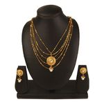 Buy Kord Store Party Wear Gold & White Moti Traditional Jewellery Necklace Set With Earrings For Women Girls KSNKE60029 - Purplle