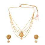 Buy Kord Store Party Wear Gold & White Moti Traditional Jewellery Necklace Set With Earrings For Women Girls KSNKE60029 - Purplle