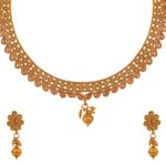 Buy Kord Store Party Wear Golden Traditional Jewellery Necklace Set With Earrings For Women Girls KSNKE60053 - Purplle