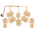 Buy Kord Store Party Wear Gold & White Moti Traditional Jewellery Necklace Set With Earrings For Women Girls KSNKE60055 - Purplle